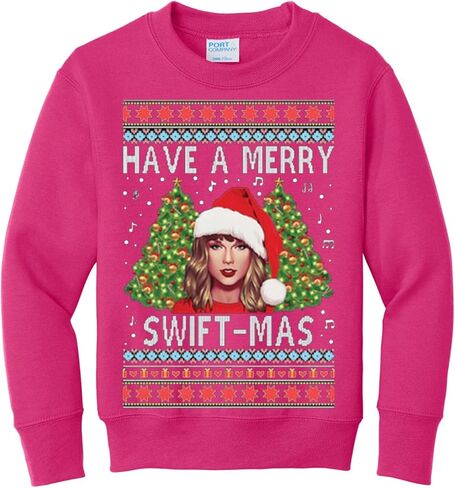 ملابس برية مخصصة Merry-mas Ugly Christmas KIDS Youth Boys Girls Crewneck Sweatshirt in Kuwait