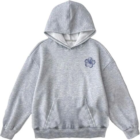 COZYEASE Girl's Graphic Camo Hoodie Long Sleeve Drop Shoulder Hooded Sweatshirts Loose Vintage Pullovers in Saudi Arabia