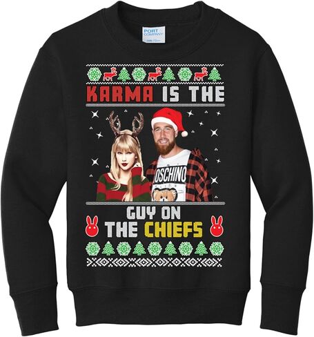 ملابس برية مخصصة Merry-mas Ugly Christmas KIDS Youth Boys Girls Crewneck Sweatshirt in Kuwait