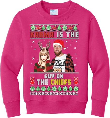 ملابس برية مخصصة Merry-mas Ugly Christmas KIDS Youth Boys Girls Crewneck Sweatshirt in Kuwait