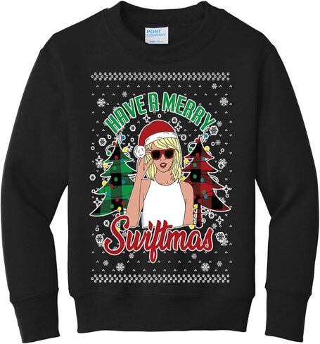 ملابس برية مخصصة Merry-mas Ugly Christmas KIDS Youth Boys Girls Crewneck Sweatshirt in Kuwait