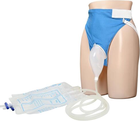 Urine Collection Bag Condom Catheters for Men Reusable Portable Wearable Urinary Drainage with 2 Urine Catheter Bag System (Blue-Elderly Men) in Kuwait