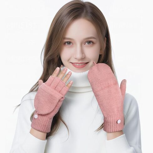 Premillow Winter Gloves for Women, Warm Womens Fingerless Gloves, Thermal Winter Glove Women, Typing Womens Glove Mittens in Saudi Arabia