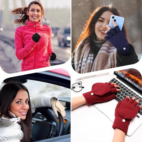 Premillow Winter Gloves for Women, Warm Womens Fingerless Gloves, Thermal Winter Glove Women, Typing Womens Glove Mittens in Saudi Arabia