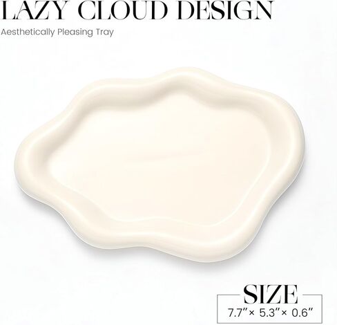 Ceramic White Jewelry Tray, Trinket Dish, Ring Dish, Room Funky Decor Aesthetic, Decorative Cloud Vanity Key Tray for Women, Ring Holder Dish, Cute Jewelry Plate Bowl Room Decor Aesthetic in Saudi Arabia