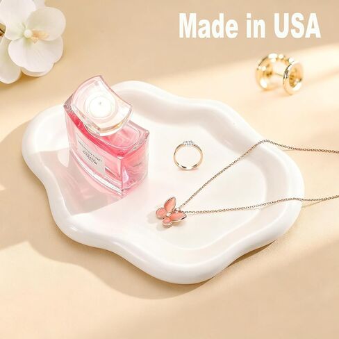 Ceramic White Jewelry Tray, Trinket Dish, Ring Dish, Room Funky Decor Aesthetic, Decorative Cloud Vanity Key Tray for Women, Ring Holder Dish, Cute Jewelry Plate Bowl Room Decor Aesthetic in Saudi Arabia