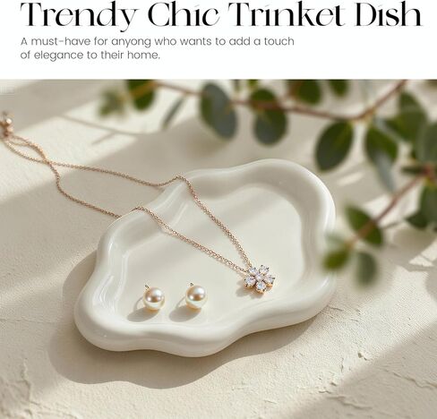 Ceramic White Jewelry Tray, Trinket Dish, Ring Dish, Room Funky Decor Aesthetic, Decorative Cloud Vanity Key Tray for Women, Ring Holder Dish, Cute Jewelry Plate Bowl Room Decor Aesthetic in Saudi Arabia