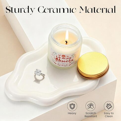 Ceramic White Jewelry Tray, Trinket Dish, Ring Dish, Room Funky Decor Aesthetic, Decorative Cloud Vanity Key Tray for Women, Ring Holder Dish, Cute Jewelry Plate Bowl Room Decor Aesthetic in Saudi Arabia