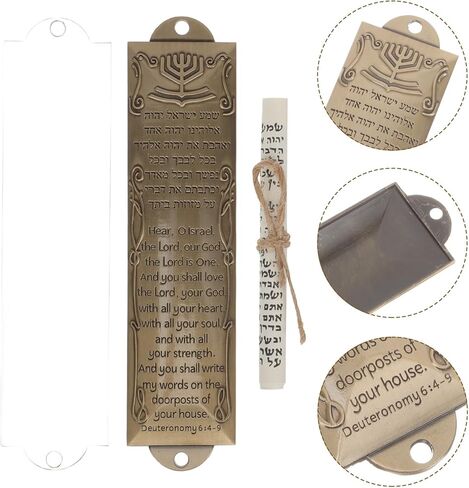 5 مجموعات من Mezuzah مع باب التمرير باب ميتزفه اليهودي Mezuzah حافظة معدنية Mezuza لوحة يهودية هانوكا نعمة الترحيب بالمنزل in Kuwait