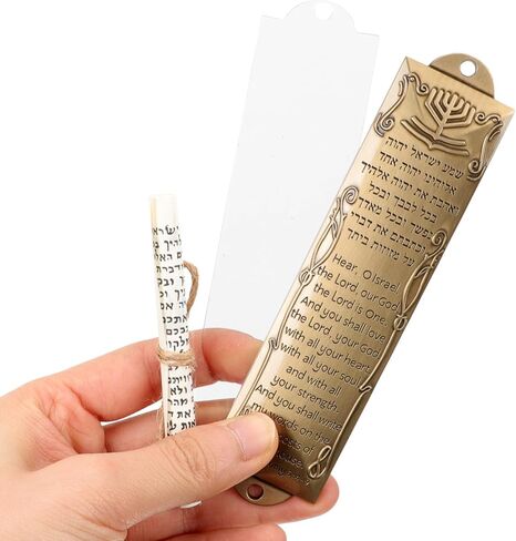 5 مجموعات من Mezuzah مع باب التمرير باب ميتزفه اليهودي Mezuzah حافظة معدنية Mezuza لوحة يهودية هانوكا نعمة الترحيب بالمنزل in Kuwait