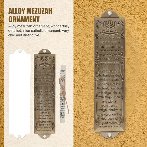 5 مجموعات من Mezuzah مع باب التمرير باب ميتزفه اليهودي Mezuzah حافظة معدنية Mezuza لوحة يهودية هانوكا نعمة الترحيب بالمنزل in Kuwait