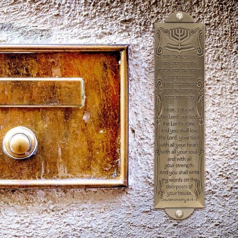 5 مجموعات من Mezuzah مع باب التمرير باب ميتزفه اليهودي Mezuzah حافظة معدنية Mezuza لوحة يهودية هانوكا نعمة الترحيب بالمنزل in Kuwait