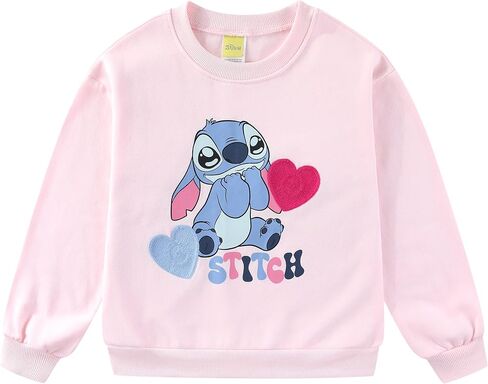 Disney Lilo & Stitch Girls Crewneck Pullover Sweatshirt for Big Kids in Saudi Arabia
