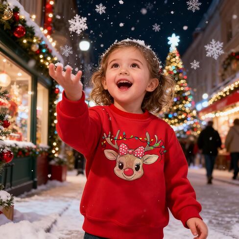 طفل بنين بنات عيد الميلاد بلوزات طفل عيد الميلاد القبيح الأيائل سانتا شاحنة كبيرة طويلة الأكمام بلايز قميص الملابس 2-7 سنوات in Kuwait