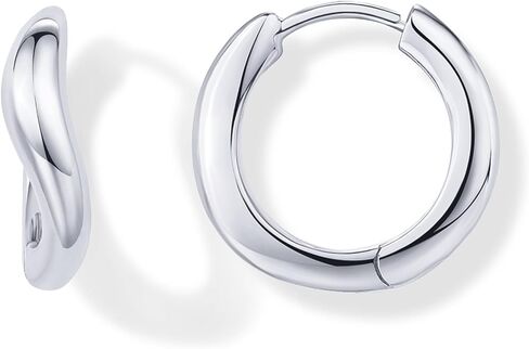 PAVOI 14K Gold Plated 925 Sterling Silver Posts Wavy Huggie Hoops | Twisted Wave Hoop Earrings for Women in Saudi Arabia