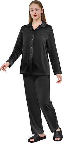 Pajamas for Women Set 2 Piece Womens Pjs Sets Long Sleeve Button Down Tops Soft Sleepwear in Saudi Arabia