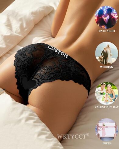 Personalized Thongs with Names,Diy Rhinestone Letter Sexy Lace Thong Custom Name Women Panties in Saudi Arabia