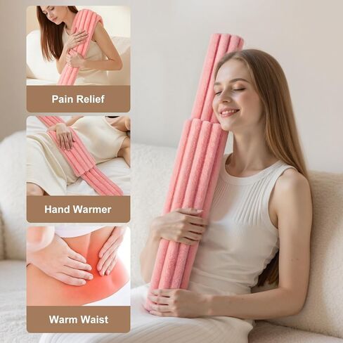 زجاجات مياه ساخنة للسرير ممتدة ومكبرة بغطاء قطيفة، كيس ماء ساخن للضغط الساخن والبارد، تشنجات الدورة الشهرية، وسادات تسخين للبطن، وتخفيف آلام الظهر (برتقالي) in Kuwait