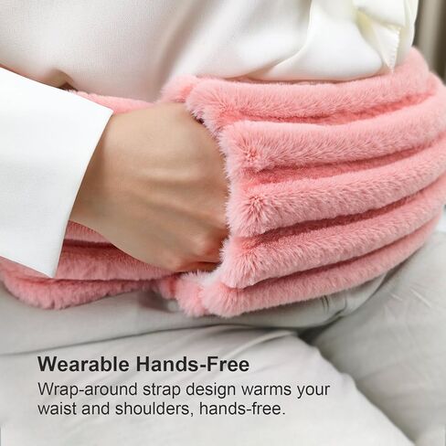 زجاجات مياه ساخنة للسرير ممتدة ومكبرة بغطاء قطيفة، كيس ماء ساخن للضغط الساخن والبارد، تشنجات الدورة الشهرية، وسادات تسخين للبطن، وتخفيف آلام الظهر (برتقالي) in Kuwait