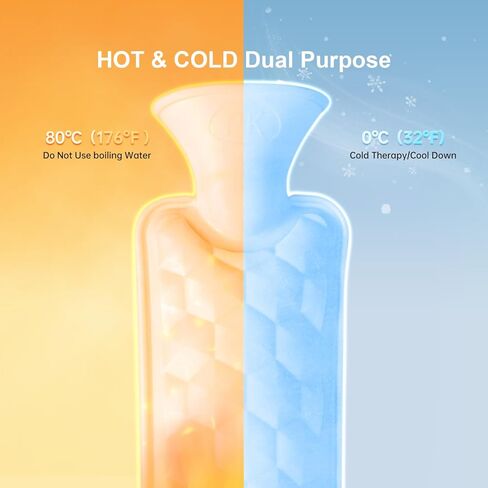 زجاجات مياه ساخنة للسرير ممتدة ومكبرة بغطاء قطيفة، كيس ماء ساخن للضغط الساخن والبارد، تشنجات الدورة الشهرية، وسادات تسخين للبطن، وتخفيف آلام الظهر (برتقالي) in Kuwait