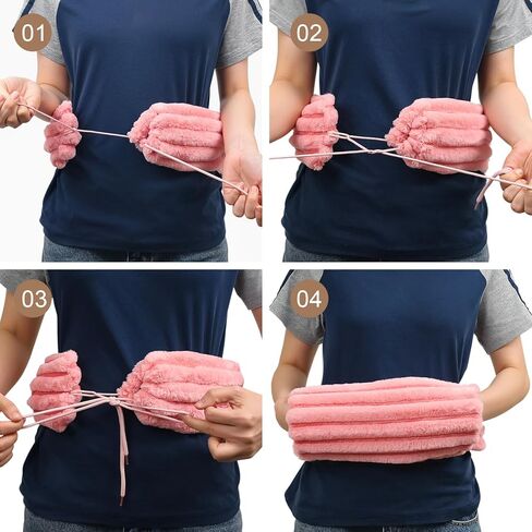 زجاجات مياه ساخنة للسرير ممتدة ومكبرة بغطاء قطيفة، كيس ماء ساخن للضغط الساخن والبارد، تشنجات الدورة الشهرية، وسادات تسخين للبطن، وتخفيف آلام الظهر (برتقالي) in Kuwait