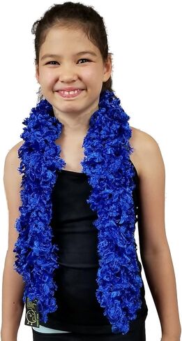 FEATHERLESS Child Original Faux Feather Boa (Made of Yarn) - 40 inch, U.S. Patent # D814,740. Cut to Length. Made in America in Saudi Arabia