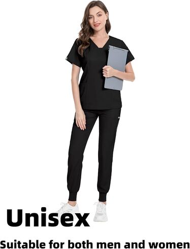 Scrubs for Women And Men Set 3-Piece Scrub Set(Jacket+Top+Jogger Pants) in Saudi Arabia