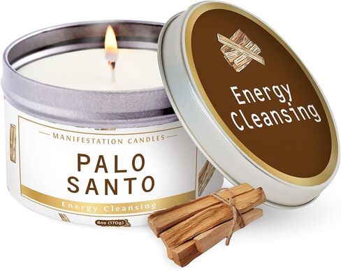 Magnificent 101 Long Lasting Pure Sage Candle for Manifestation & House Energy Cleansing | 6 Oz - 35 Hour Burn | All Natural Soy Wax Candle with Pure Sage Leaves | an Ideal Spiritual Gift in Kuwait