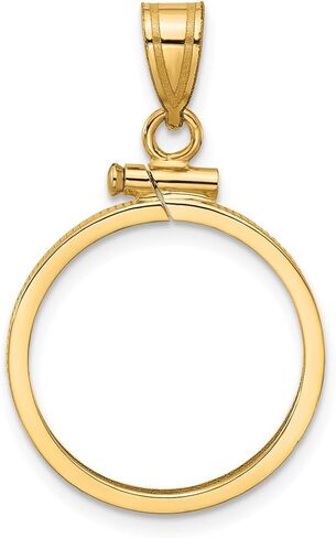 Generic 14k مصقول 18.0mm x 1.35mm قلادة بحافة عملة معدنية، أصفر in Kuwait