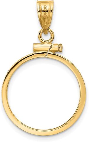 Generic 14k مصقول 18.0mm x 1.35mm قلادة بحافة عملة معدنية، أصفر in Kuwait