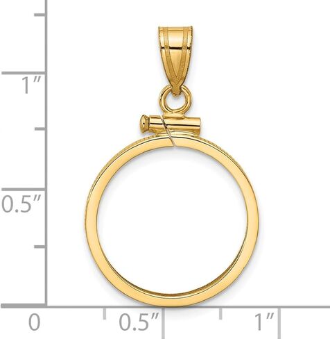 Generic 14k مصقول 18.0mm x 1.35mm قلادة بحافة عملة معدنية، أصفر in Kuwait
