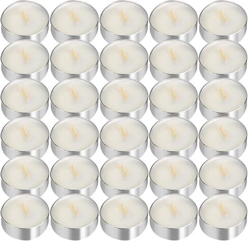 UNBREAKABLE - Tea Light Candles 30 Pack – Unscented Long Lasting 2.5 Hour Burn – White Smokeless Tealights for Decoration, Holiday, Party, Wedding, Home Use in Saudi Arabia