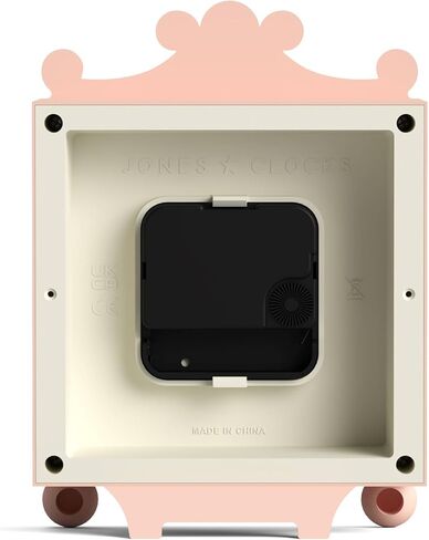 JONES CLOCKS® Parlor Mantel Clock | ساعة النقل الكلاسيكية | روز بينك | حافظة مزخرفة مربعة أنيقة، مثالية للرف أو الطاولة أو بجانب السرير in Kuwait