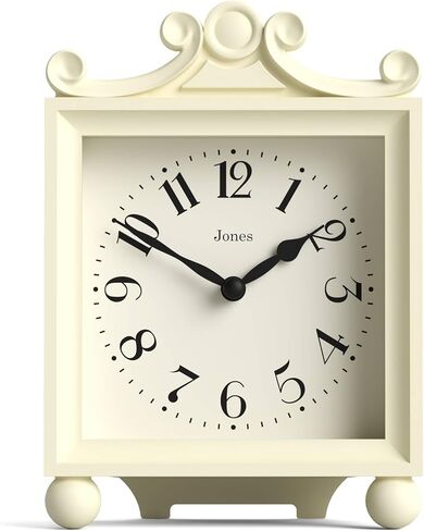 JONES CLOCKS® Parlor Mantel Clock | ساعة النقل الكلاسيكية | روز بينك | حافظة مزخرفة مربعة أنيقة، مثالية للرف أو الطاولة أو بجانب السرير in Kuwait