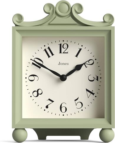 JONES CLOCKS® Parlor Mantel Clock | ساعة النقل الكلاسيكية | روز بينك | حافظة مزخرفة مربعة أنيقة، مثالية للرف أو الطاولة أو بجانب السرير in Kuwait