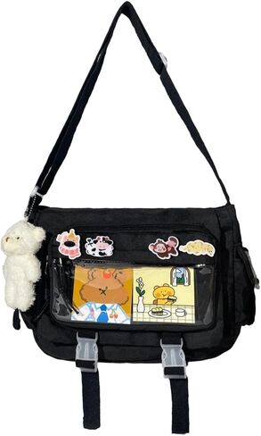 Ita Bag Japanese Messenger Bags Kawaii Crossbody Bag Anime Purse With Cute Pins Y2k For Women Men in Saudi Arabia