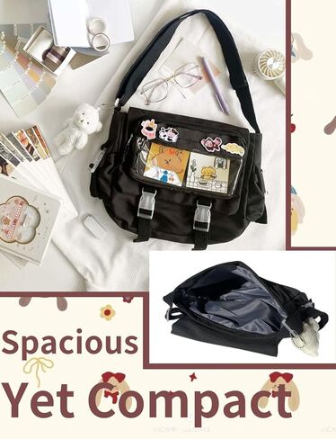 Ita Bag Japanese Messenger Bags Kawaii Crossbody Bag Anime Purse With Cute Pins Y2k For Women Men in Saudi Arabia