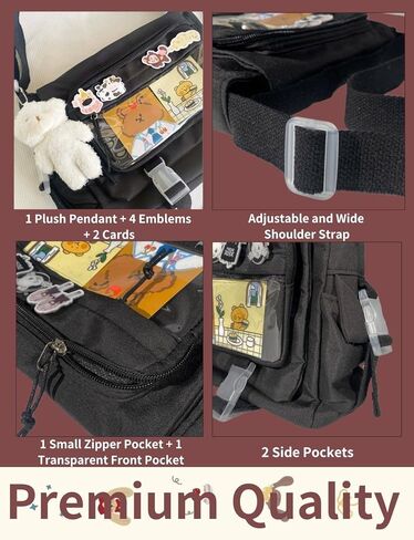 Ita Bag Japanese Messenger Bags Kawaii Crossbody Bag Anime Purse With Cute Pins Y2k For Women Men in Saudi Arabia