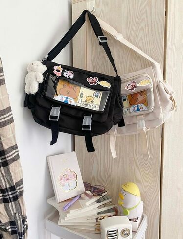 Ita Bag Japanese Messenger Bags Kawaii Crossbody Bag Anime Purse With Cute Pins Y2k For Women Men in Saudi Arabia