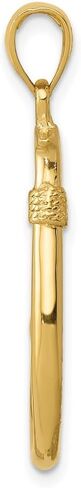 DEWBERRY 10K Yellow Gold Mariners Jewelry 3D Fish Hook Pendant Charm (Weight : 1.61 GM, Length : 35 MM, Width : 13.5 MM) in Saudi Arabia