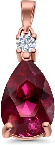 شركة Blue Apple Co. Pear Shape Lab تم إنشاؤها على شكل أوبال مستدير مقلد مكعب زركونيا 925 قلادة من الفضة الإسترليني (21.5 مم) in Saudi Arabia