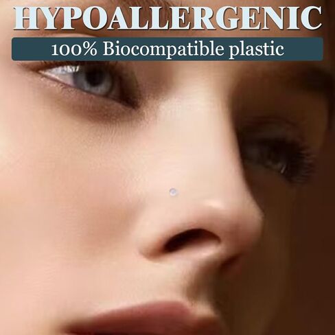 مثبتات ثقب شفافة - أنف مرن، حلقات حلمة الحاجز، مجموعة مجوهرات الجسم البلاستيكية للرياضة بيوفليكس الشفاه الحاجب اللسان البطن الحديد الصناعي in Kuwait