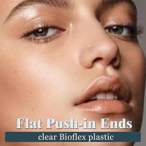 مثبتات ثقب شفافة - أنف مرن، حلقات حلمة الحاجز، مجموعة مجوهرات الجسم البلاستيكية للرياضة بيوفليكس الشفاه الحاجب اللسان البطن الحديد الصناعي in Kuwait