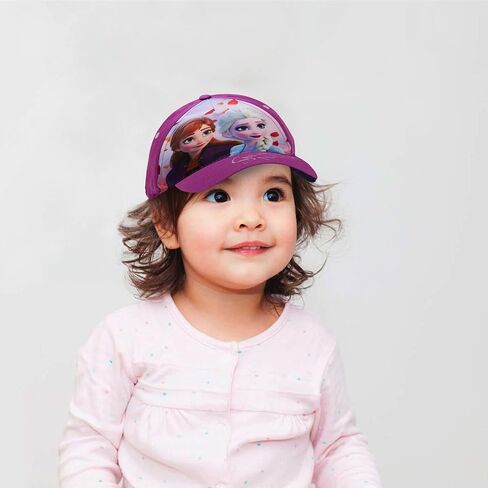 Disney Girls' Frozen Baseball Cap - 2 Pack Princess Elsa and Anna Curved Brim Strap Back Hat (2T-7), Size 4-7 Years, Frozen Spirit 2 Pack in Kuwait