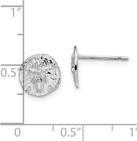 Diamond2Deal 925 Sterling Silver Mini Sand Dollar Earrings (L- 0.39 in, W- 0.35 in) in Saudi Arabia