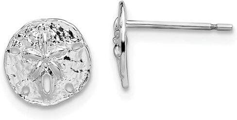 Diamond2Deal 925 Sterling Silver Mini Sand Dollar Earrings (L- 0.39 in, W- 0.35 in) in Saudi Arabia