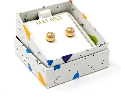 14kt Yellow Gold Balls Stud Earrings with Comfort Silicone Back (7mm) in Saudi Arabia