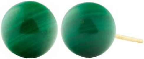 Trustmark 14k الذهب الأصفر الطبيعي 8 مم الملكيت الأخضر الكرة مسمار أقراط in Kuwait