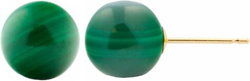 Trustmark 14k الذهب الأصفر الطبيعي 8 مم الملكيت الأخضر الكرة مسمار أقراط in Kuwait