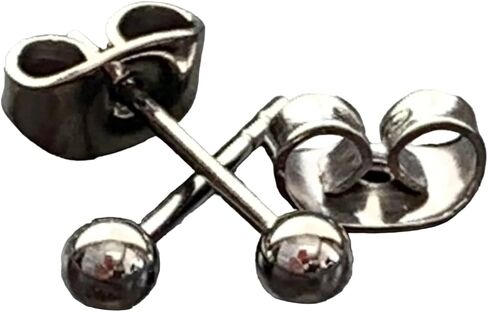 Pair of Stunning Solid Titanium Ball Stud Earrings - 6AL-4VELI ASTM F-136 Implant Grade 23 - Body Jewelry in Saudi Arabia